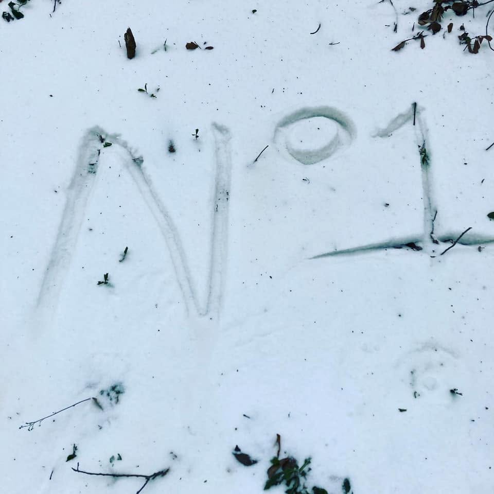 N°1 written in the snow