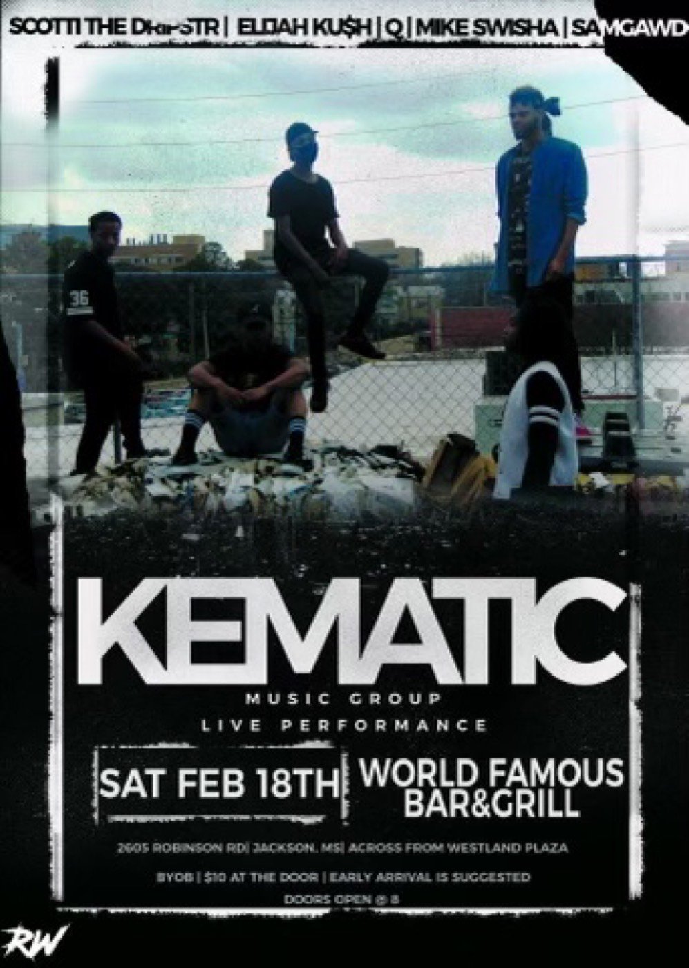 Kematic live show flyer featuring Sl1ck N°1