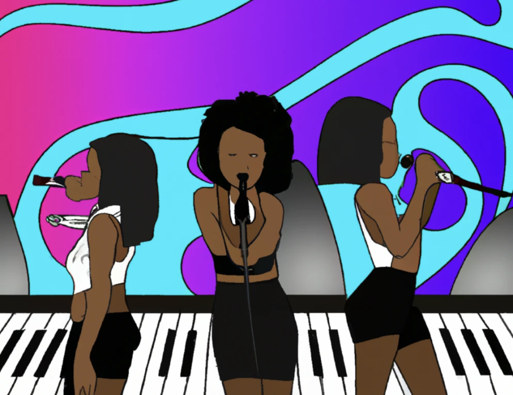 Three black female r&b singers.
